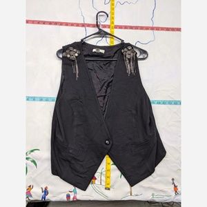Women's XL Studio JPR Black Vest with blinged chai